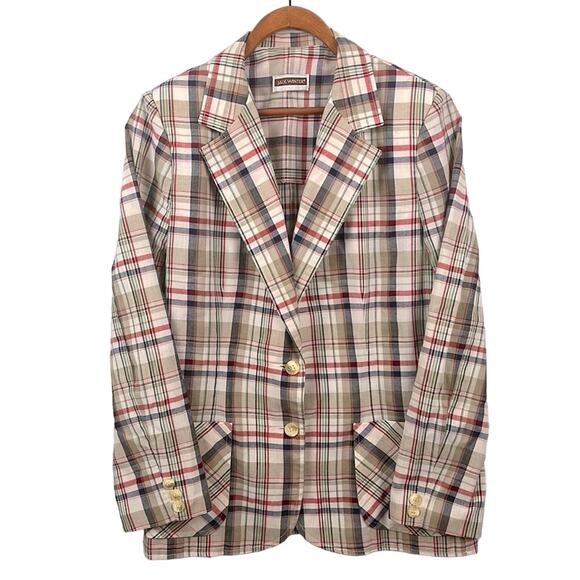 Vintage Jack Winter lightweight plaid boyfriend style blazer jacket size 14 - Picture 1 of 8